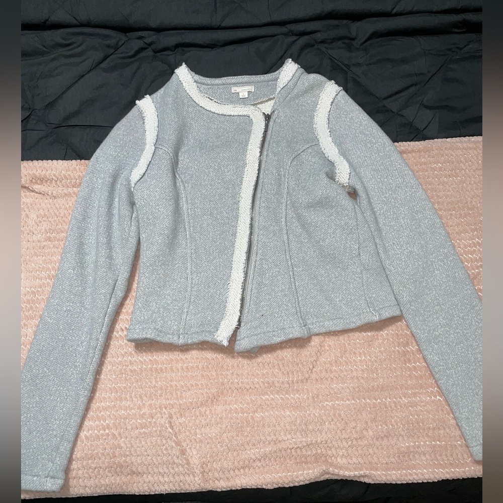 Moto zipped jacket Size: S Color: Gray